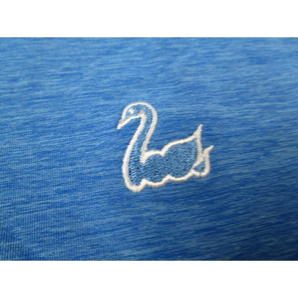 Straight Down Mens Blue Heathered Performance Golf Polo Shirt Swan Logo Size M - Picture 3 of 9